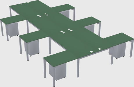Shared l-shaped desk
