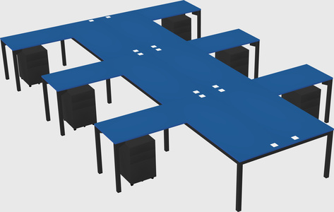 Shared l-shaped desk