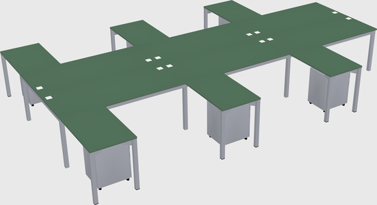 Shared l-shaped desk