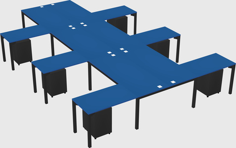 Shared l-shaped desk