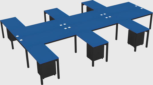 Shared l-shaped desk