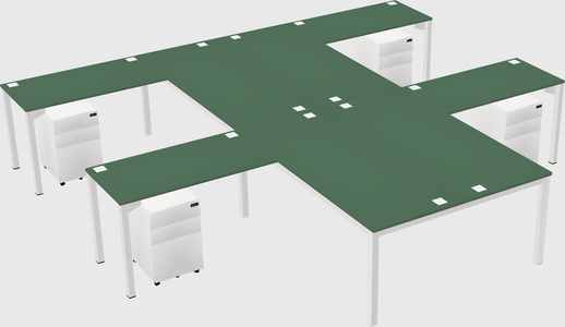 Shared l-shaped desk