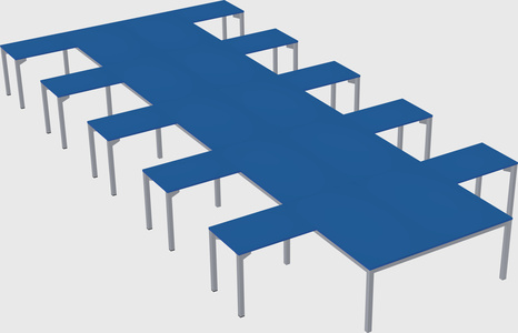 Shared l-shaped desk