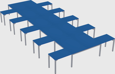 Shared l-shaped desk