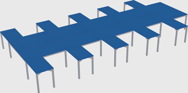 Shared l-shaped desk