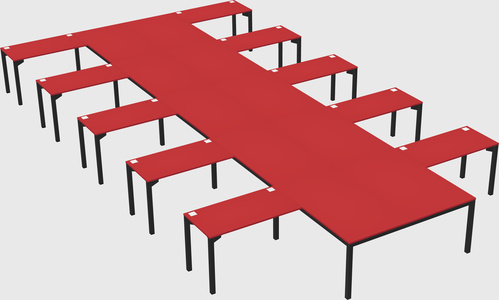 Shared l-shaped desk