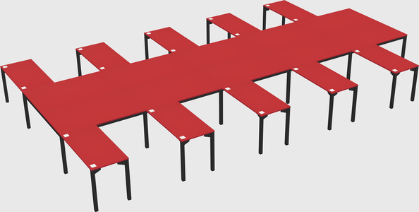Shared l-shaped desk