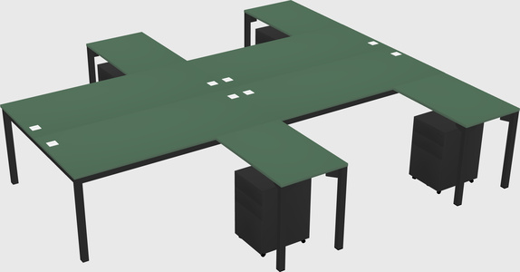 Shared l-shaped desk