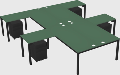 Shared l-shaped desk