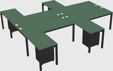 Shared l-shaped desk