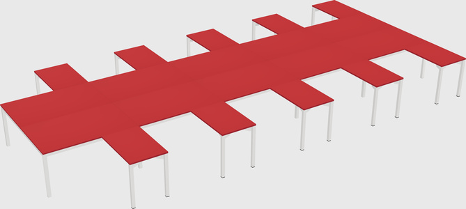 Shared l-shaped desk