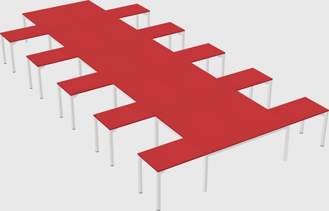 Shared l-shaped desk