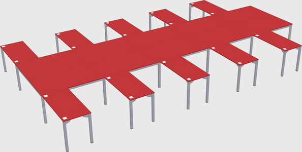 Shared l-shaped desk