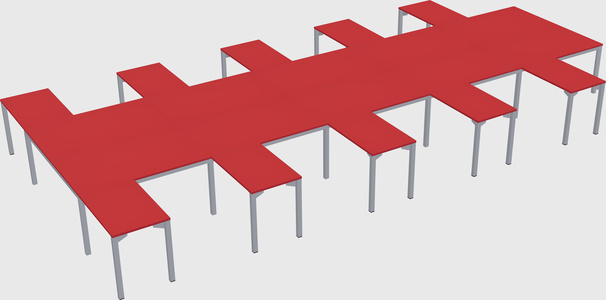 Shared l-shaped desk