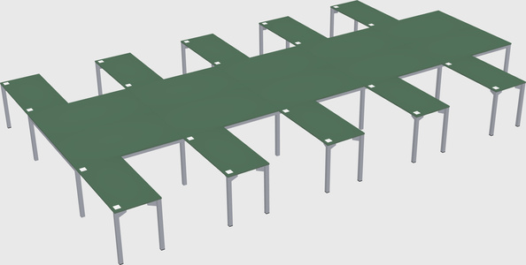 Shared l-shaped desk