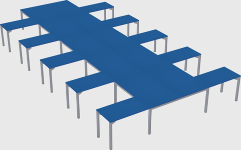 Shared l-shaped desk