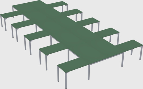 Shared l-shaped desk