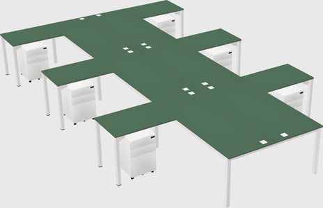 Shared l-shaped desk