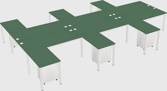 Shared l-shaped desk