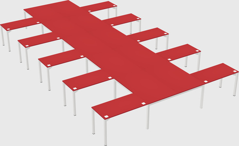 Shared l-shaped desk