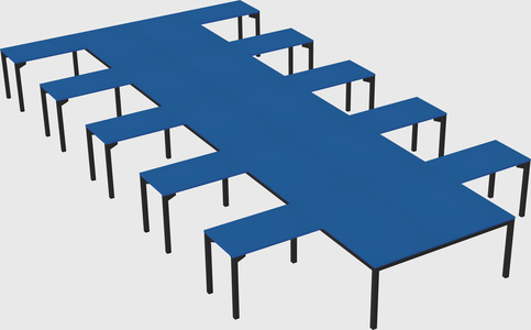 Shared l-shaped desk