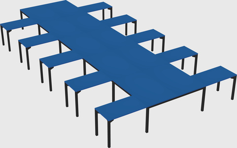 Shared l-shaped desk
