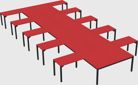 Shared l-shaped desk