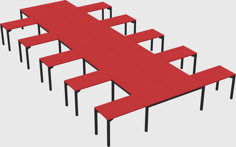 Shared l-shaped desk