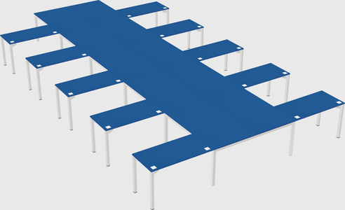 Shared l-shaped desk