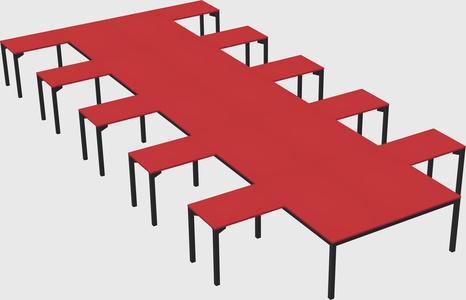 Shared l-shaped desk