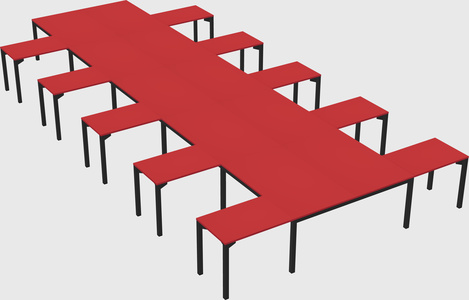 Shared l-shaped desk