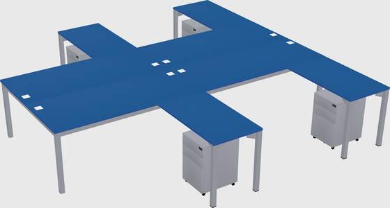 Shared l-shaped desk