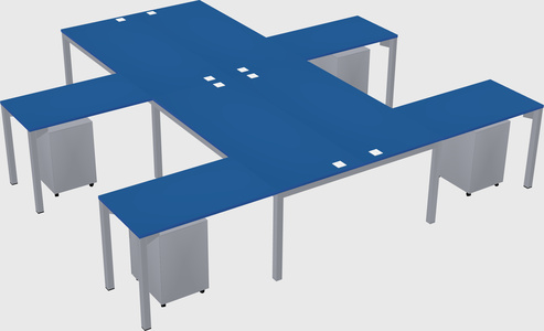 Shared l-shaped desk