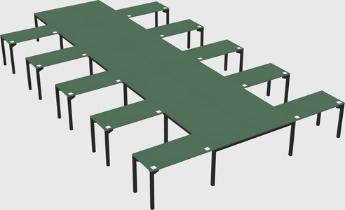 Shared l-shaped desk