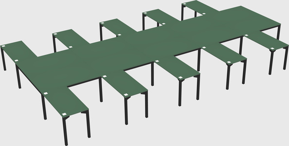 Shared l-shaped desk