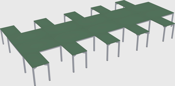 Shared l-shaped desk