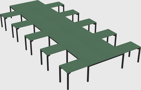 Shared l-shaped desk