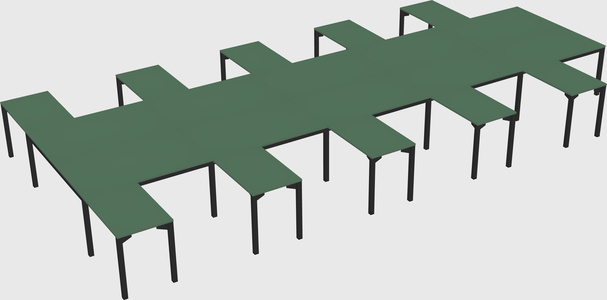 Shared l-shaped desk