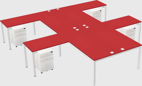 Shared l-shaped desk
