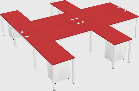Shared l-shaped desk
