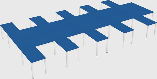 Shared l-shaped desk