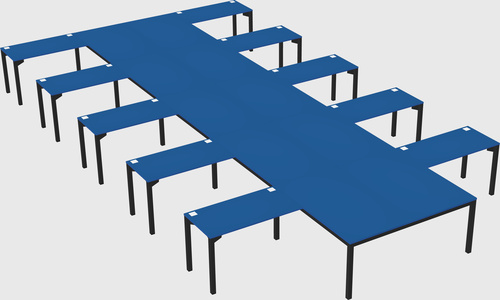 Shared l-shaped desk