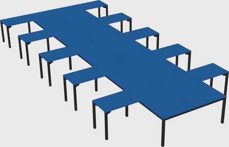 Shared l-shaped desk