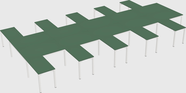 Shared l-shaped desk