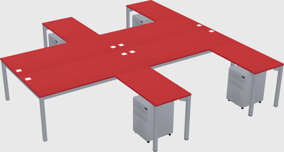 Shared l-shaped desk