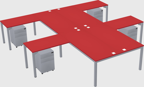 Shared l-shaped desk
