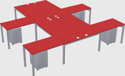 Shared l-shaped desk