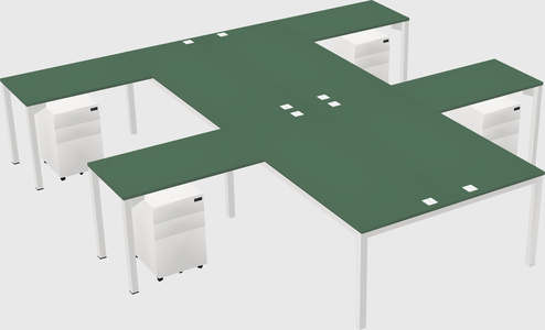 Shared l-shaped desk