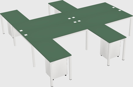 Shared l-shaped desk