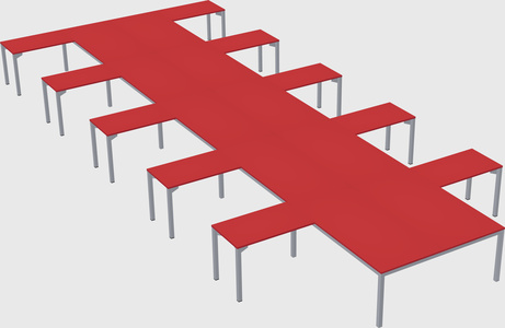 Shared l-shaped desk
